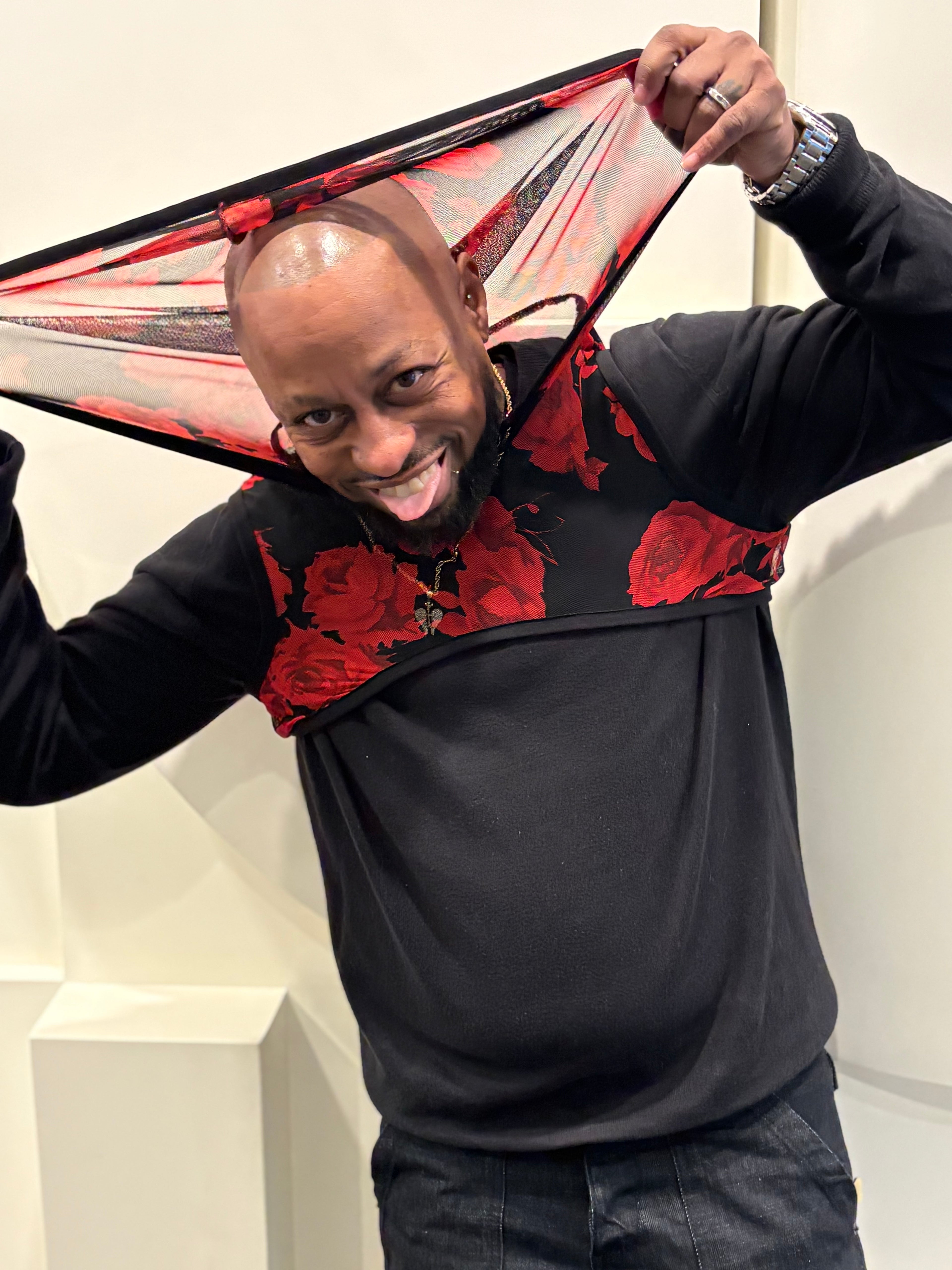 Power Mesh Stretchy Rose Top Unisex Crop Top