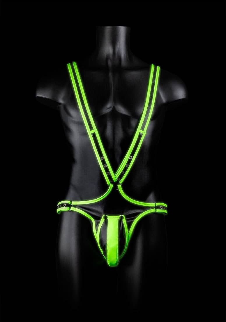 Full Body Harness - Glow In The Dark: Neon Green/Black / S/ M