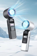 Handheld Ice Cooling Fan & Flashlight: Silver