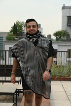 Translucent Striped Scarf Shirt