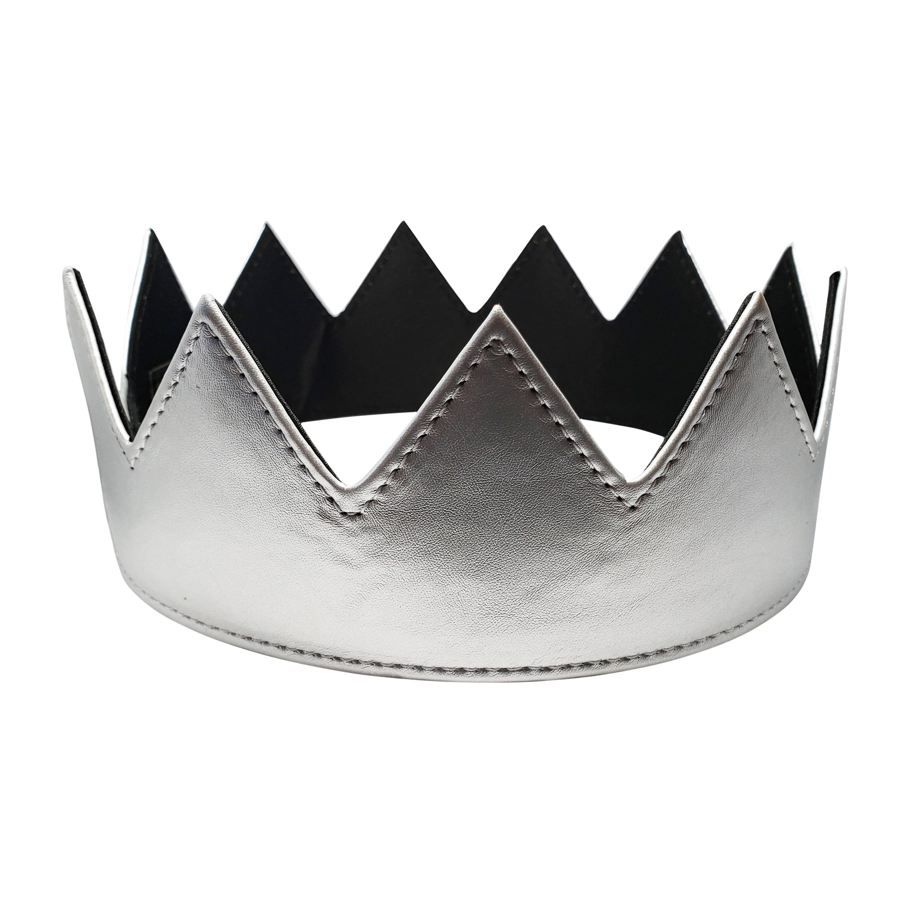 Silver Vegan Leather Crown - Unisex Costume