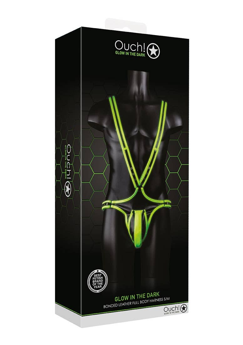 Full Body Harness - Glow In The Dark: Neon Green/Black / S/ M