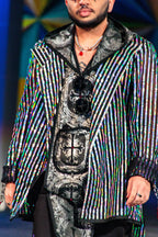 Reflective Pin Striped Blazer