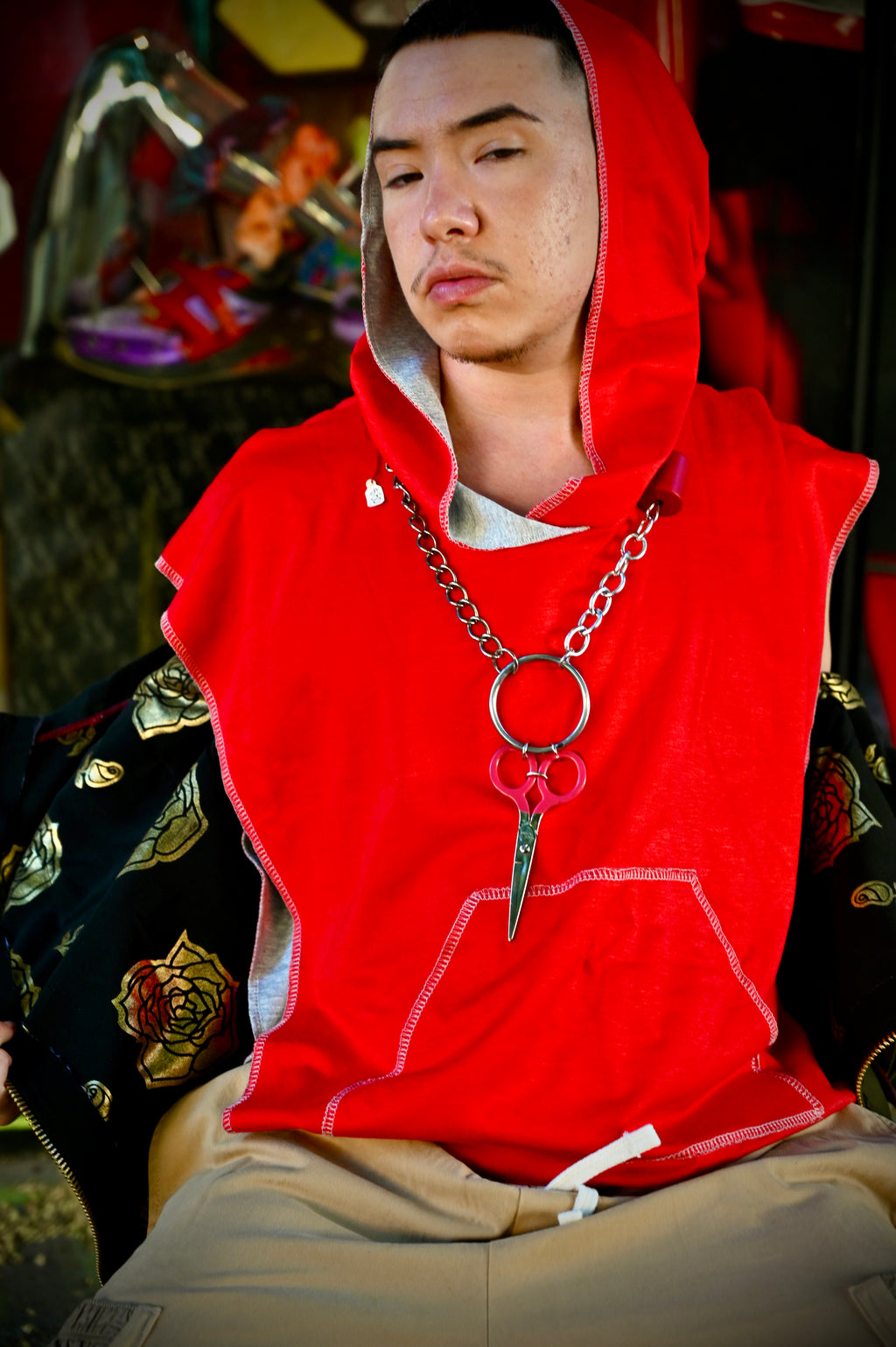 Fall Hooded Unisex Reversible Jersey Knit muscle Tee