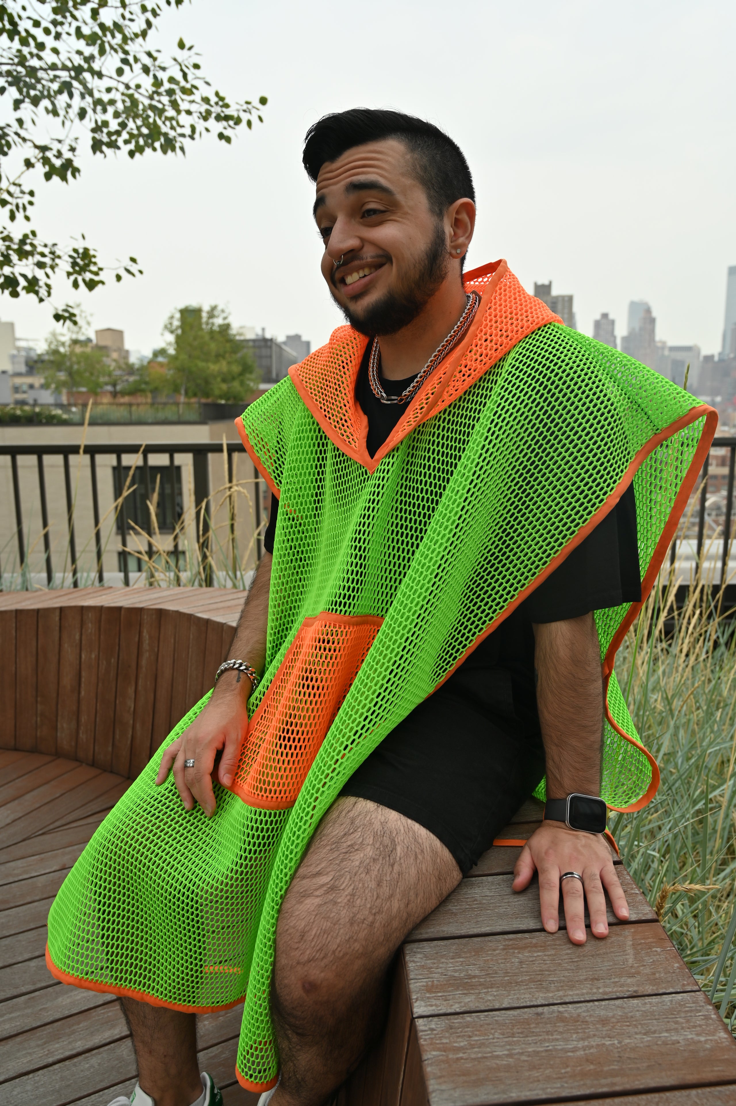 Long Honeycomb Poncho