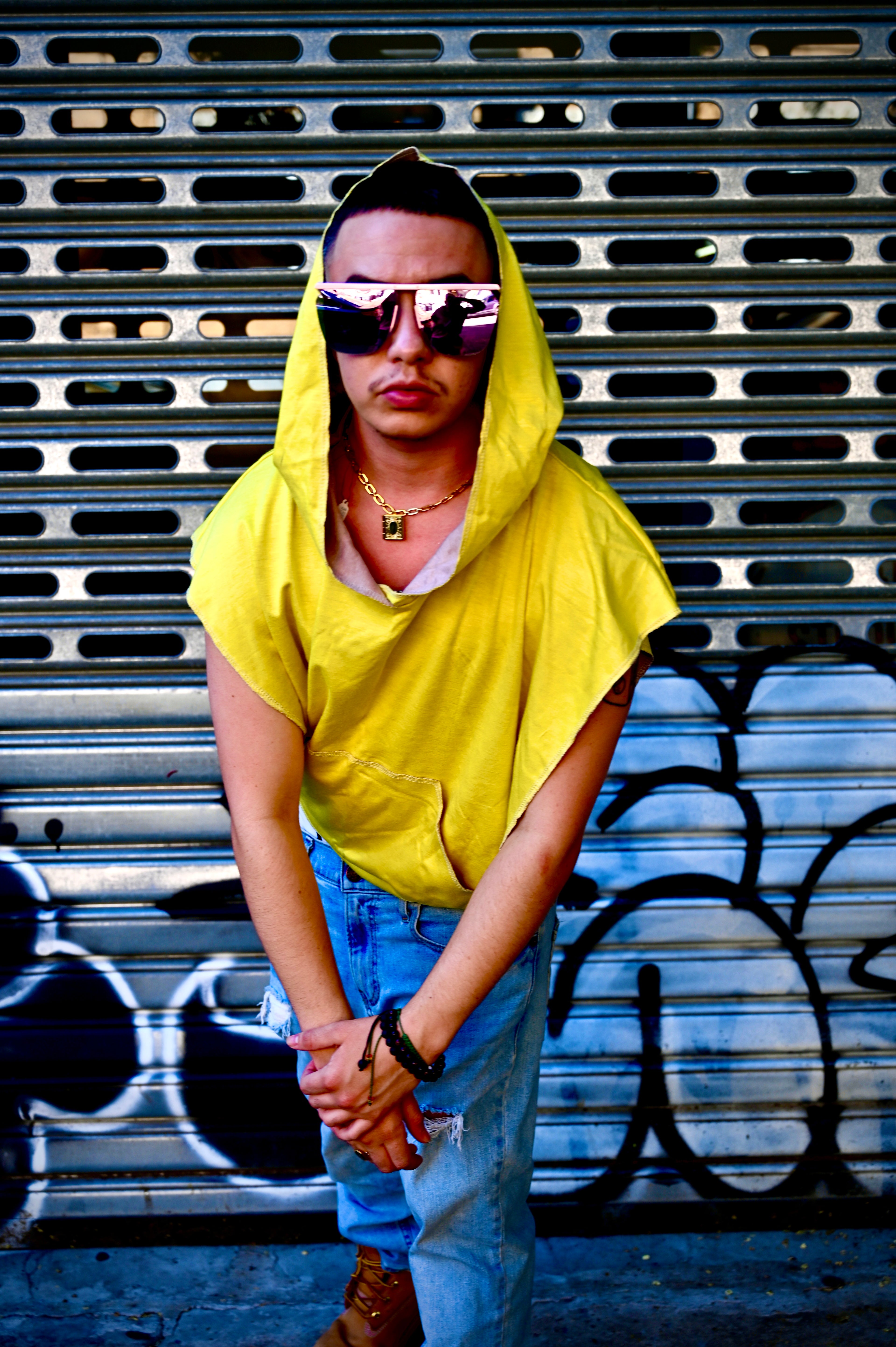 Fall Hooded Unisex Reversible Jersey Knit muscle Tee