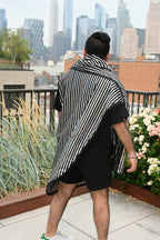Translucent Striped Scarf Shirt