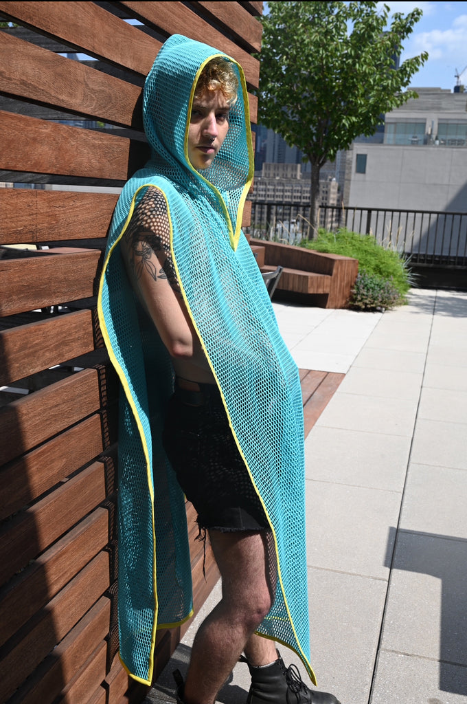 Honeycomb Teal Hooded Tunic