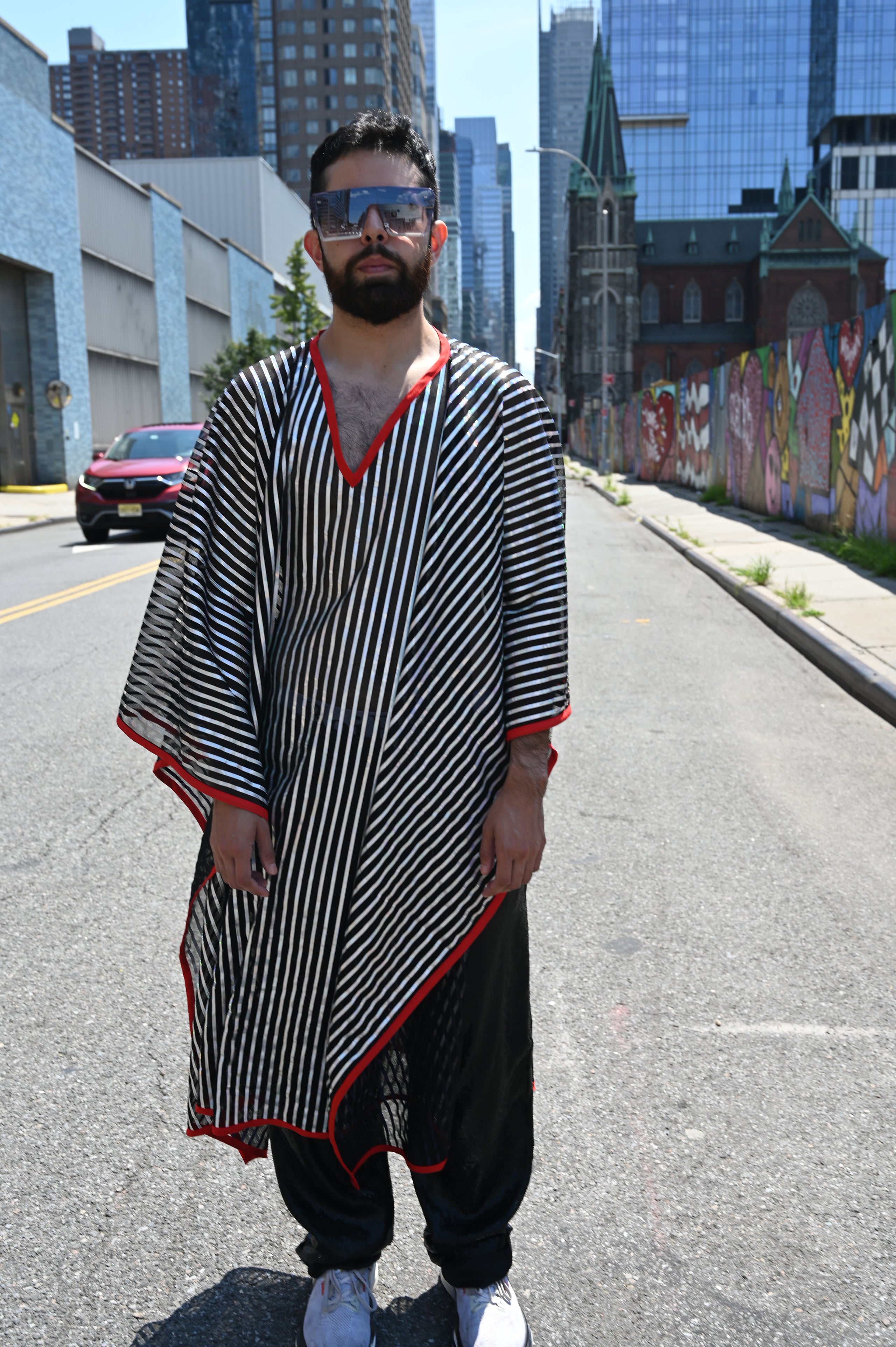 Translucent Stripe Kaftan