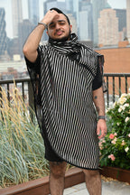 Translucent Striped Scarf Shirt