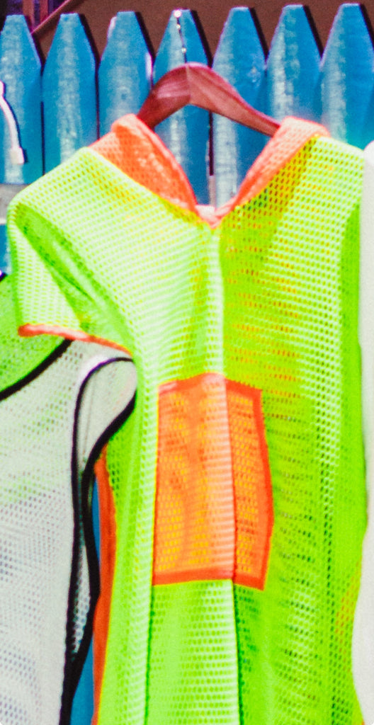 Cropped Honeycomb Mesh  Poncho with Hood and Hoodie Pocket Outerwear