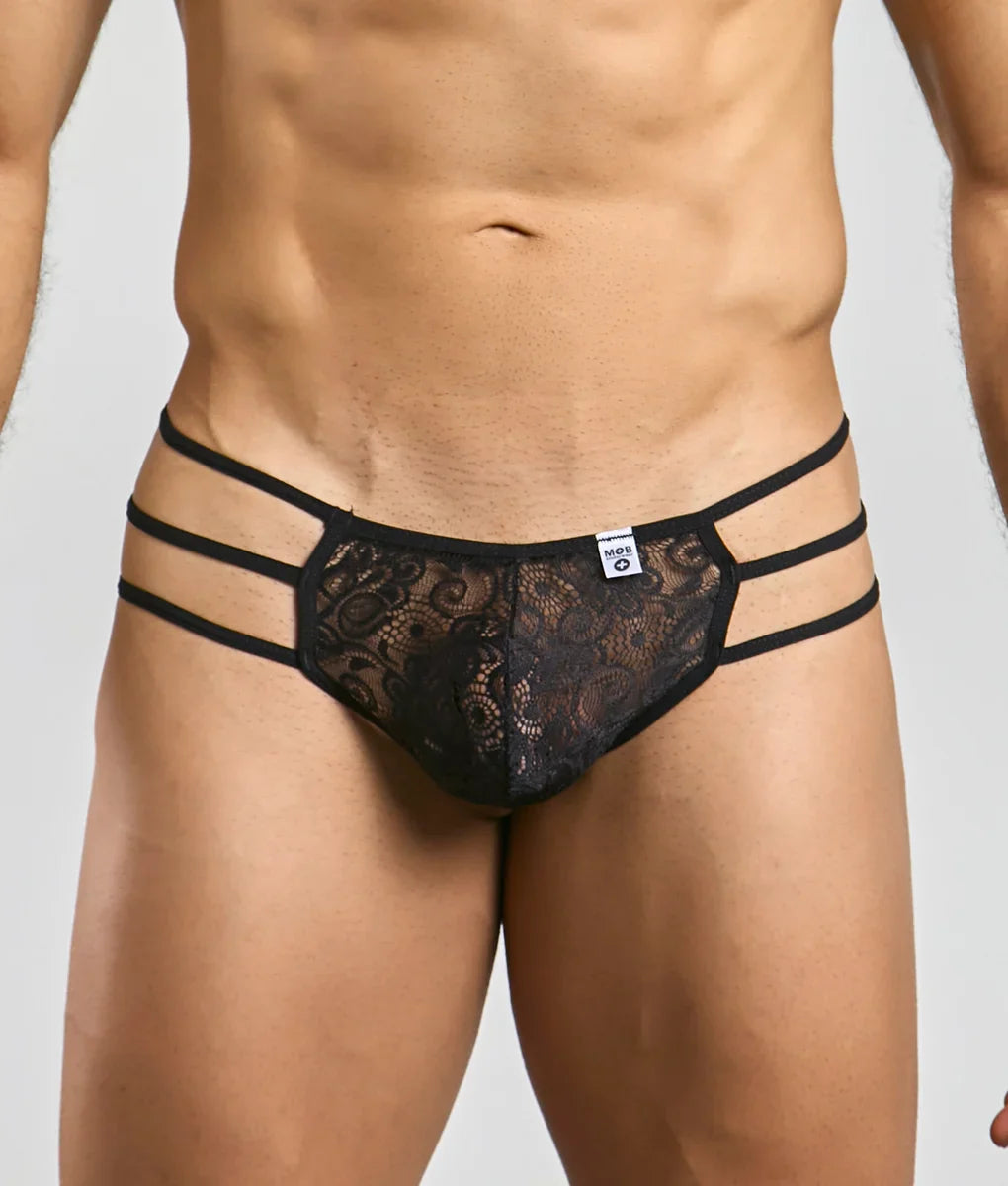 MOB  Lace Pouch Thong