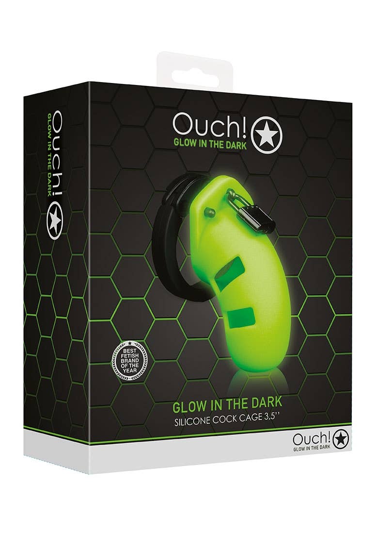 Model 20 Cock Cage - 3,5'' - Glow In The Dark: Neon Green/Black