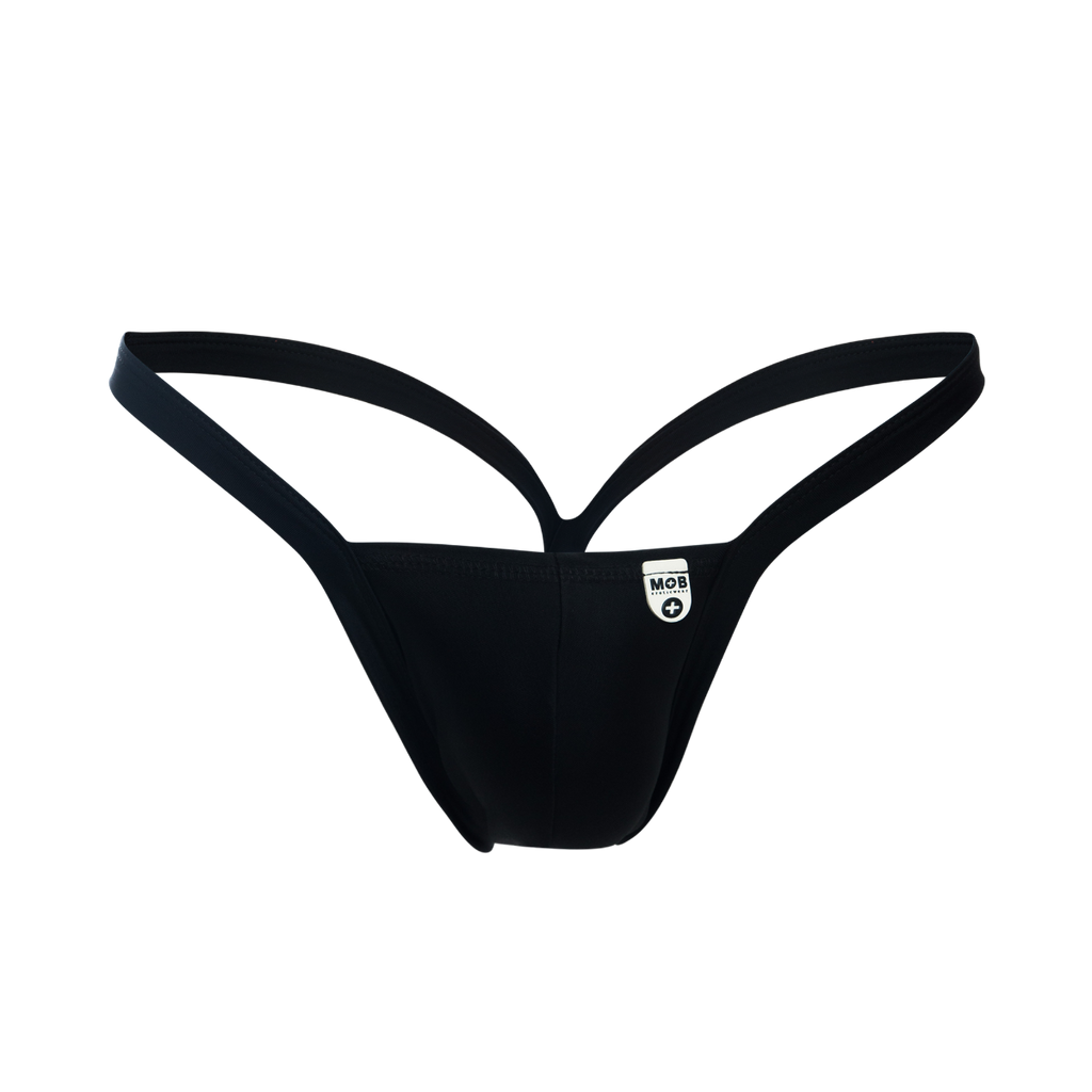 MOB Y Buns Thong: Black / Medium