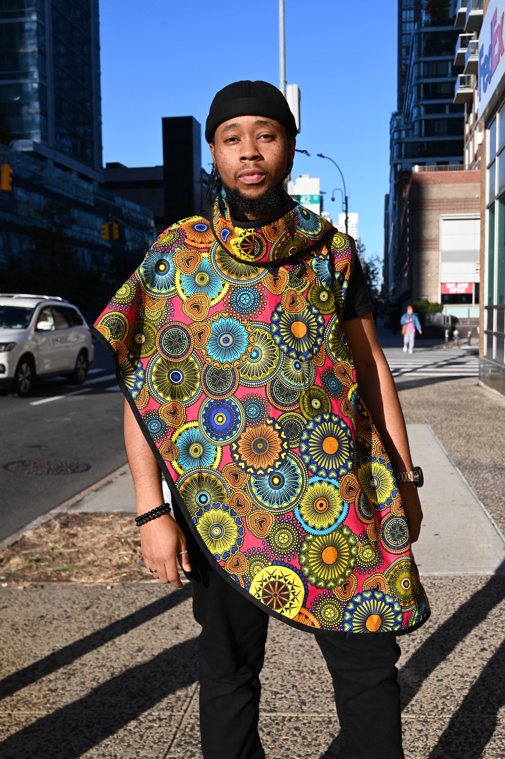 Camisa poncho con bufanda y molinete