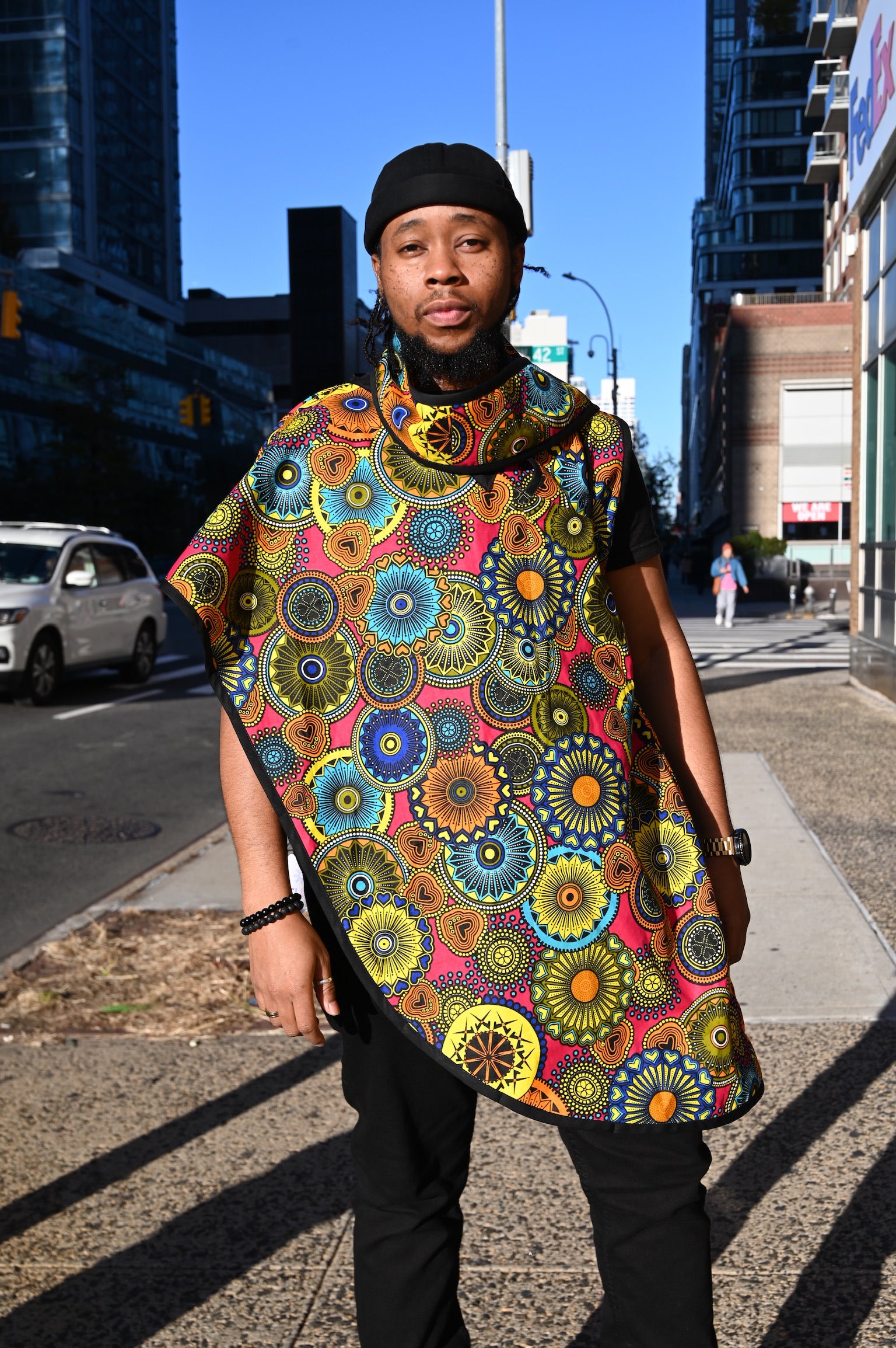 Camisa poncho con bufanda y molinete