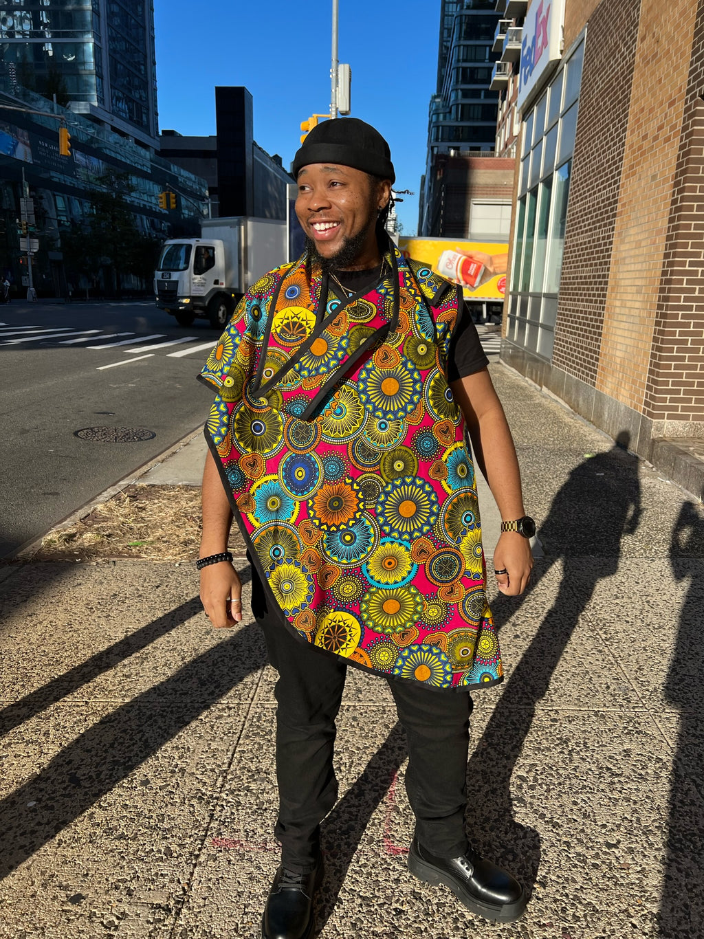 Camisa poncho con bufanda y molinete