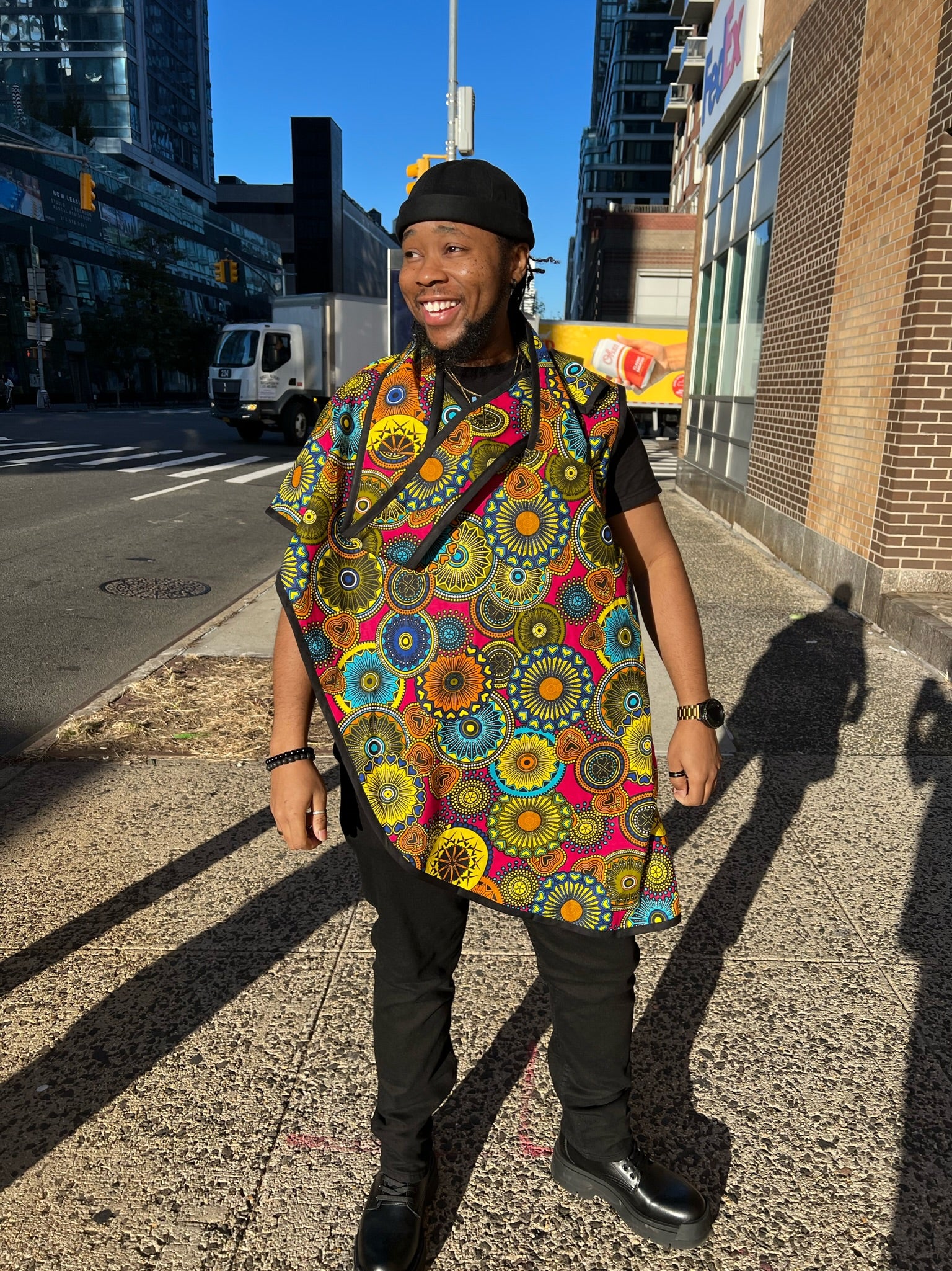 Camisa poncho con bufanda y molinete