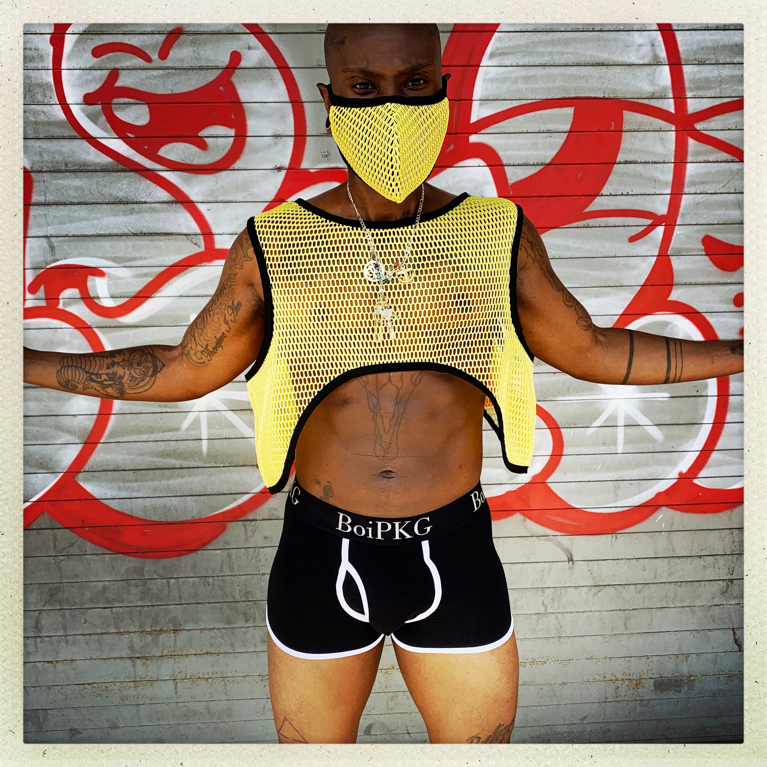 Crop Top mit Wabenmuster