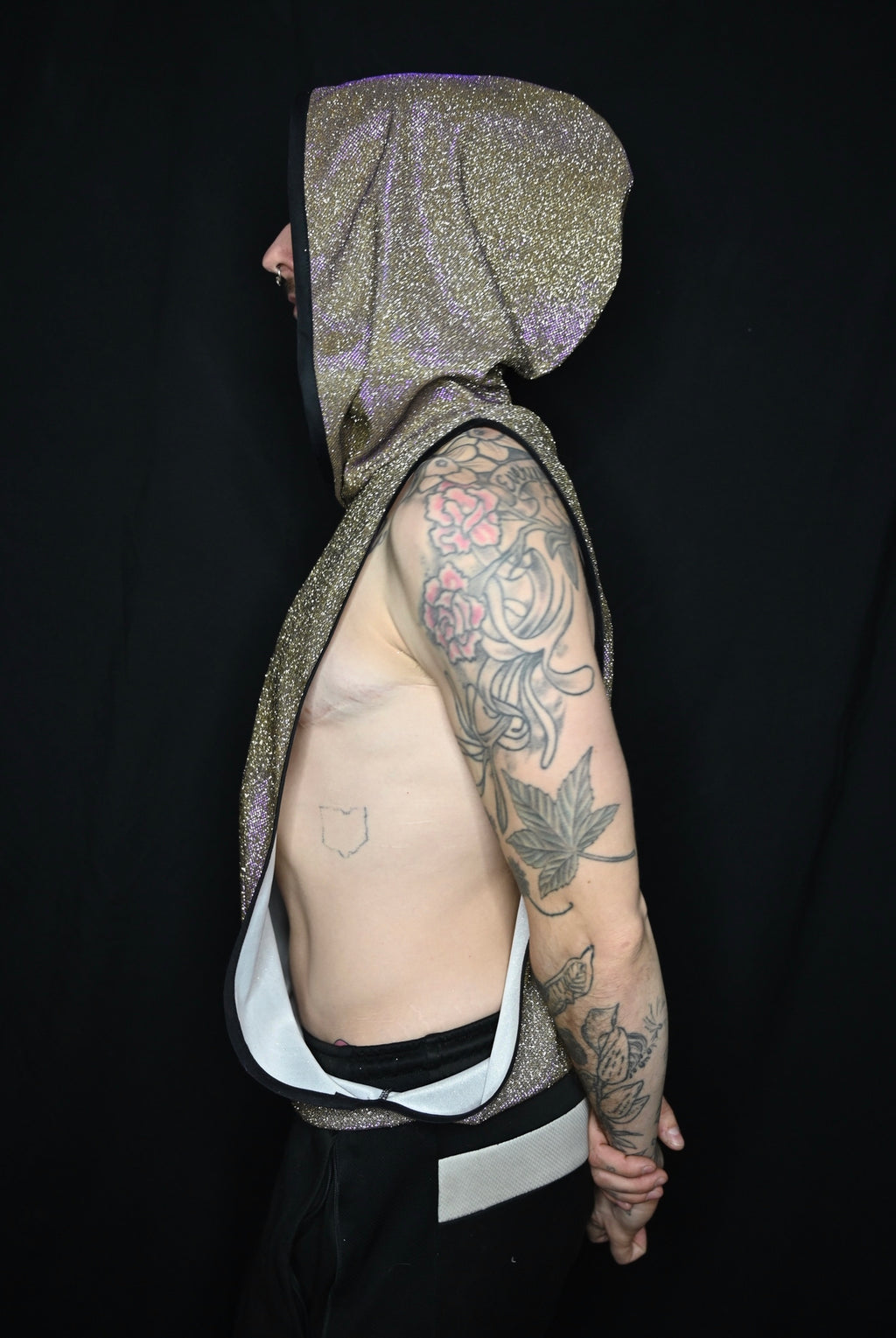 Gold Lila Shiny Muskel T-Shirt