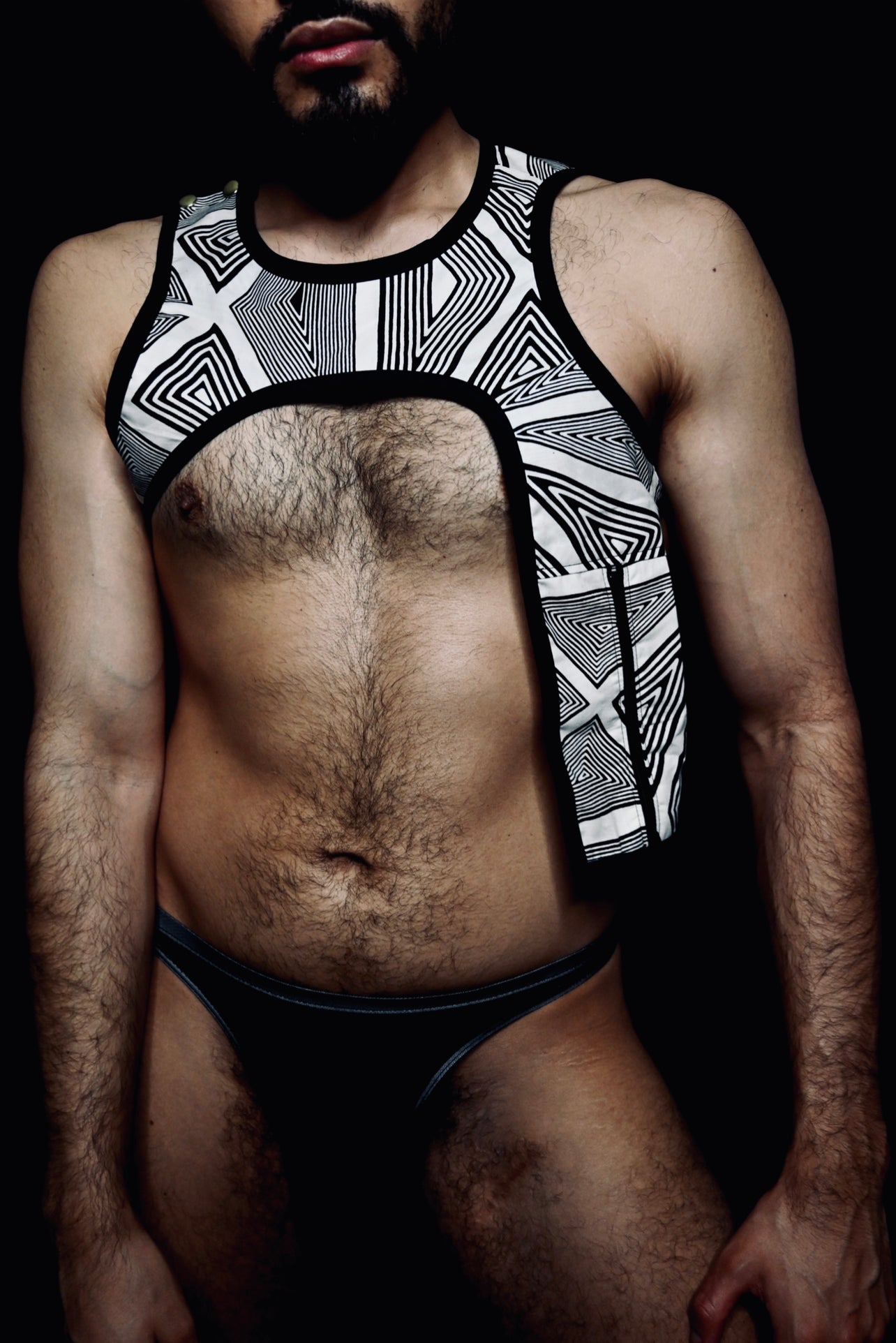 Arnés de bolsillo blanco y negro