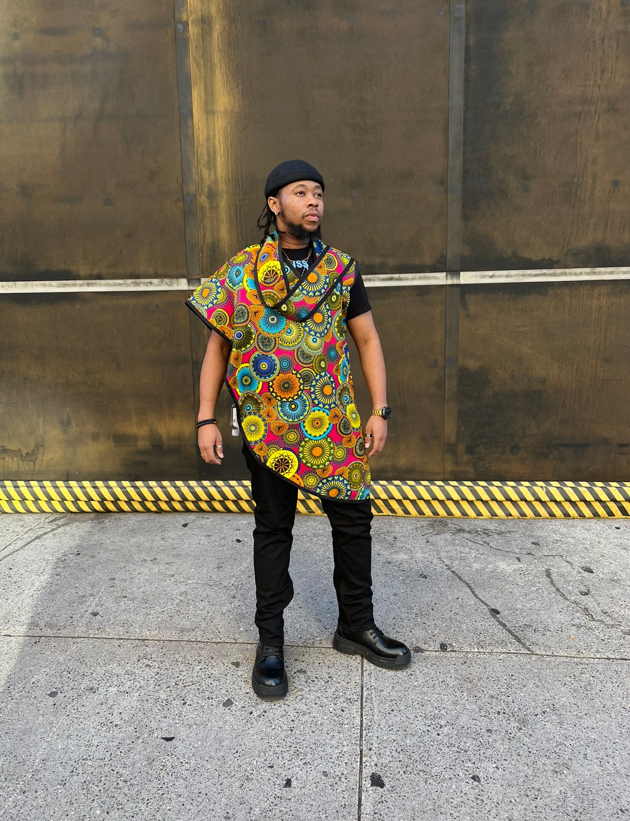 Camisa poncho con bufanda y molinete