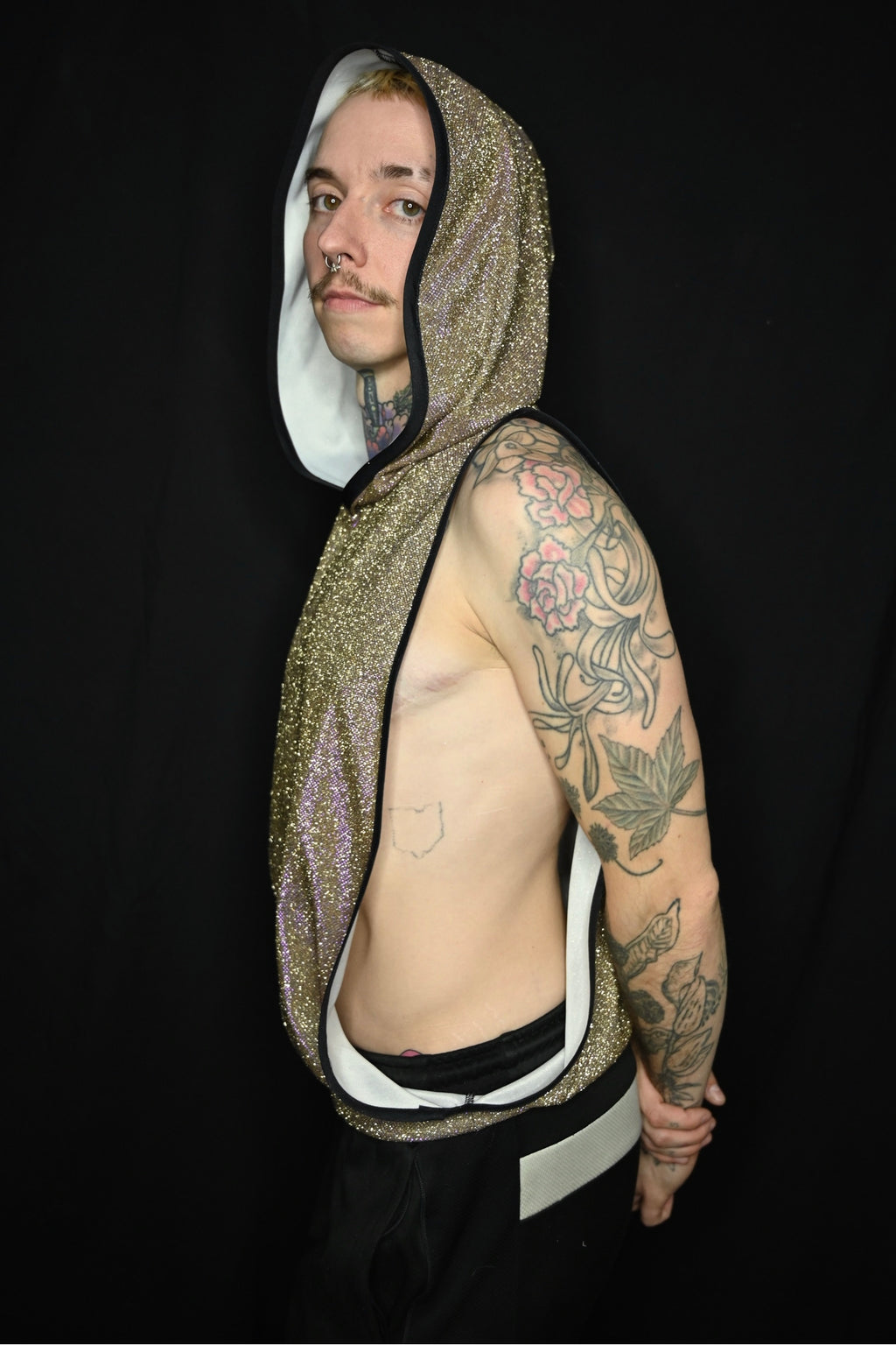 Gold Lila Shiny Muskel T-Shirt