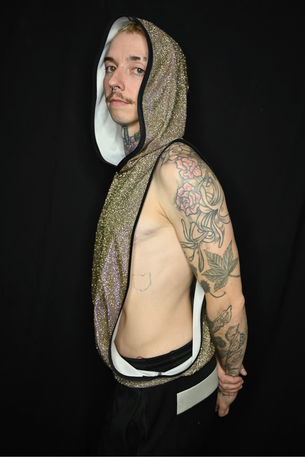 Gold Lila Shiny Muskel T-Shirt