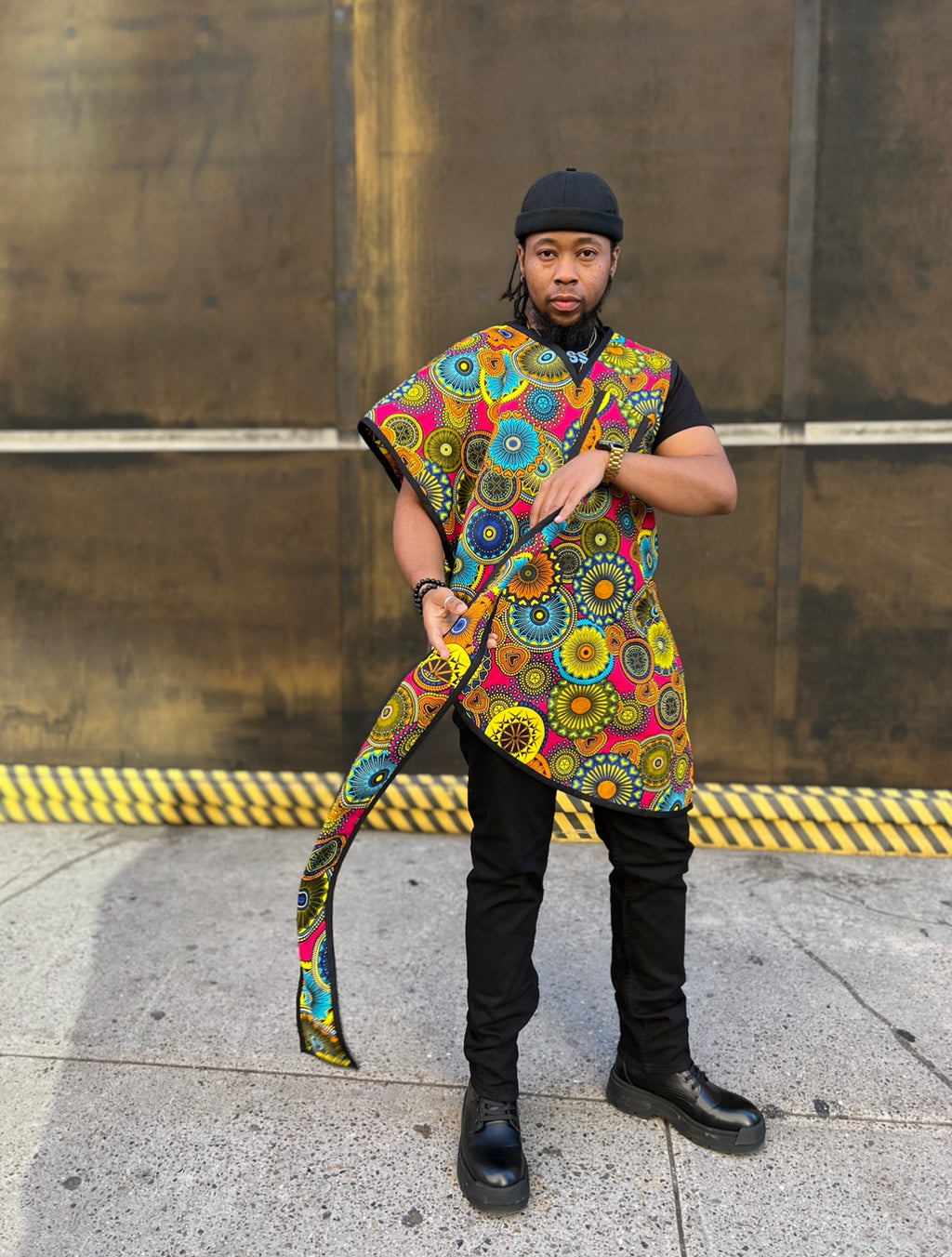 Camisa poncho con bufanda y molinete