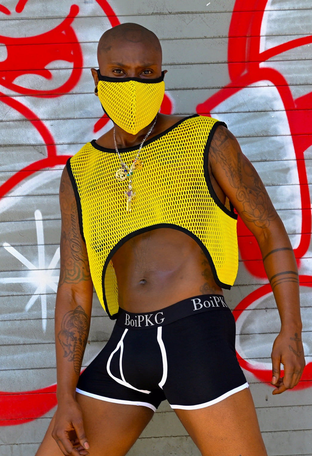 Crop Top mit Wabenmuster