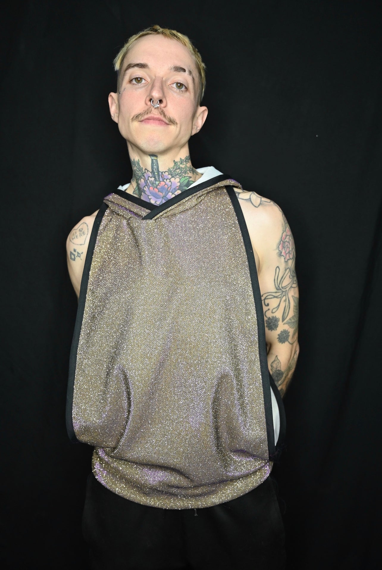 Gold Lila Shiny Muskel T-Shirt