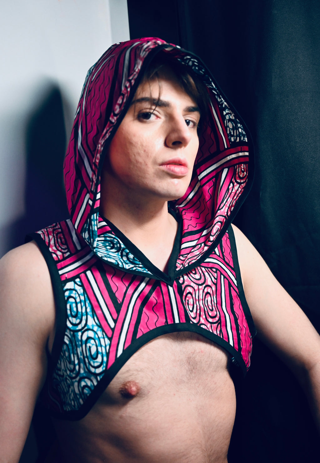 Magenta Crop Top Hoodie