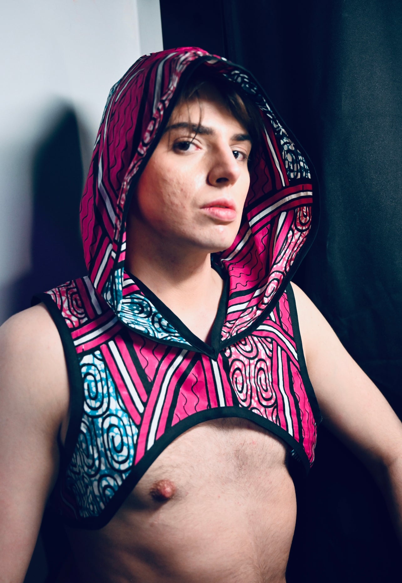 Magenta Crop Top Hoodie