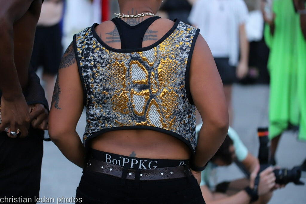 Golden Snake Brocade Tops