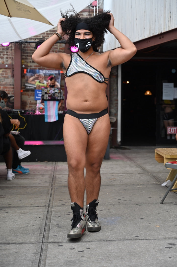 Arnés plateado de panal