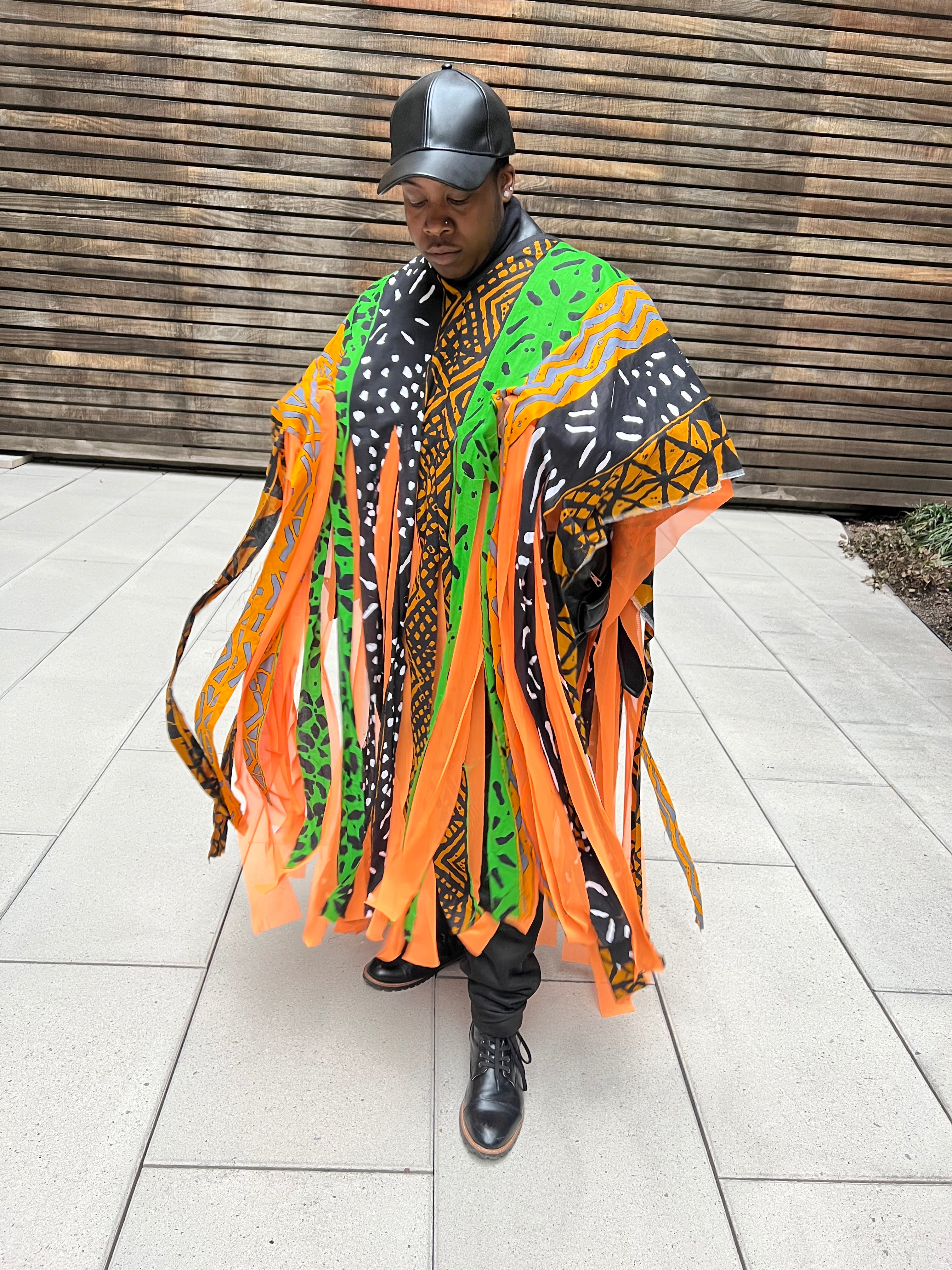 2-lagiger Kaftan mit afrikanischem Print