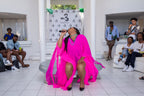 Kaftan in Zerfetztem Fuchsia