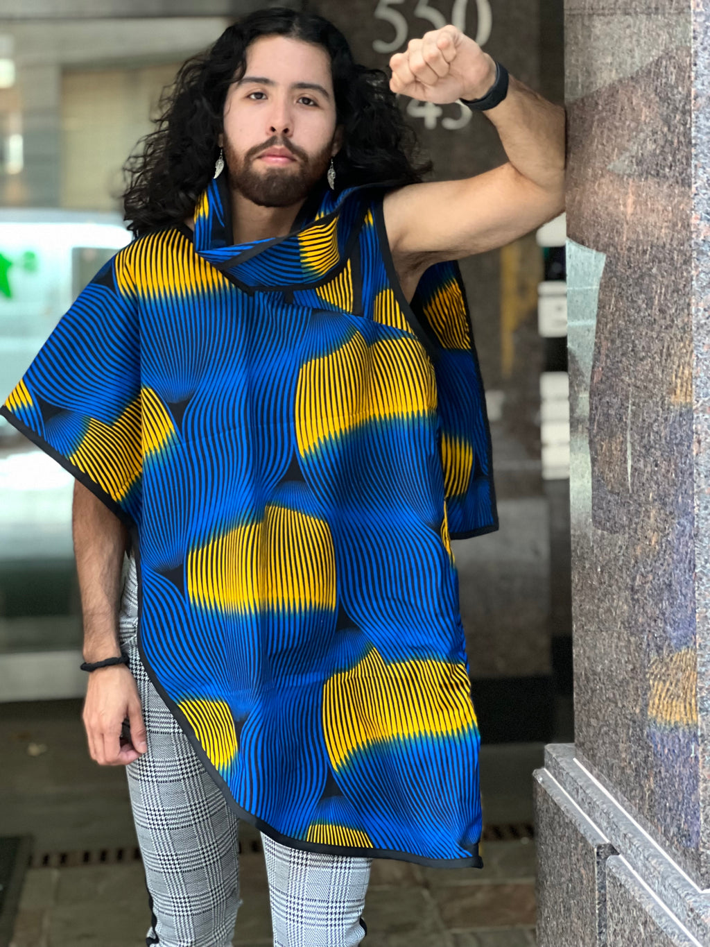 Wave print Scarf Shirt