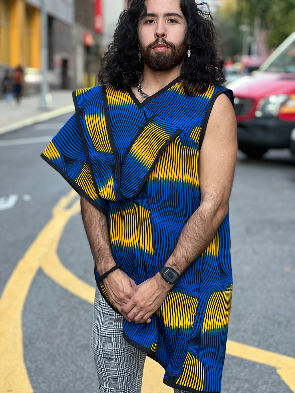 Wave print Scarf Shirt