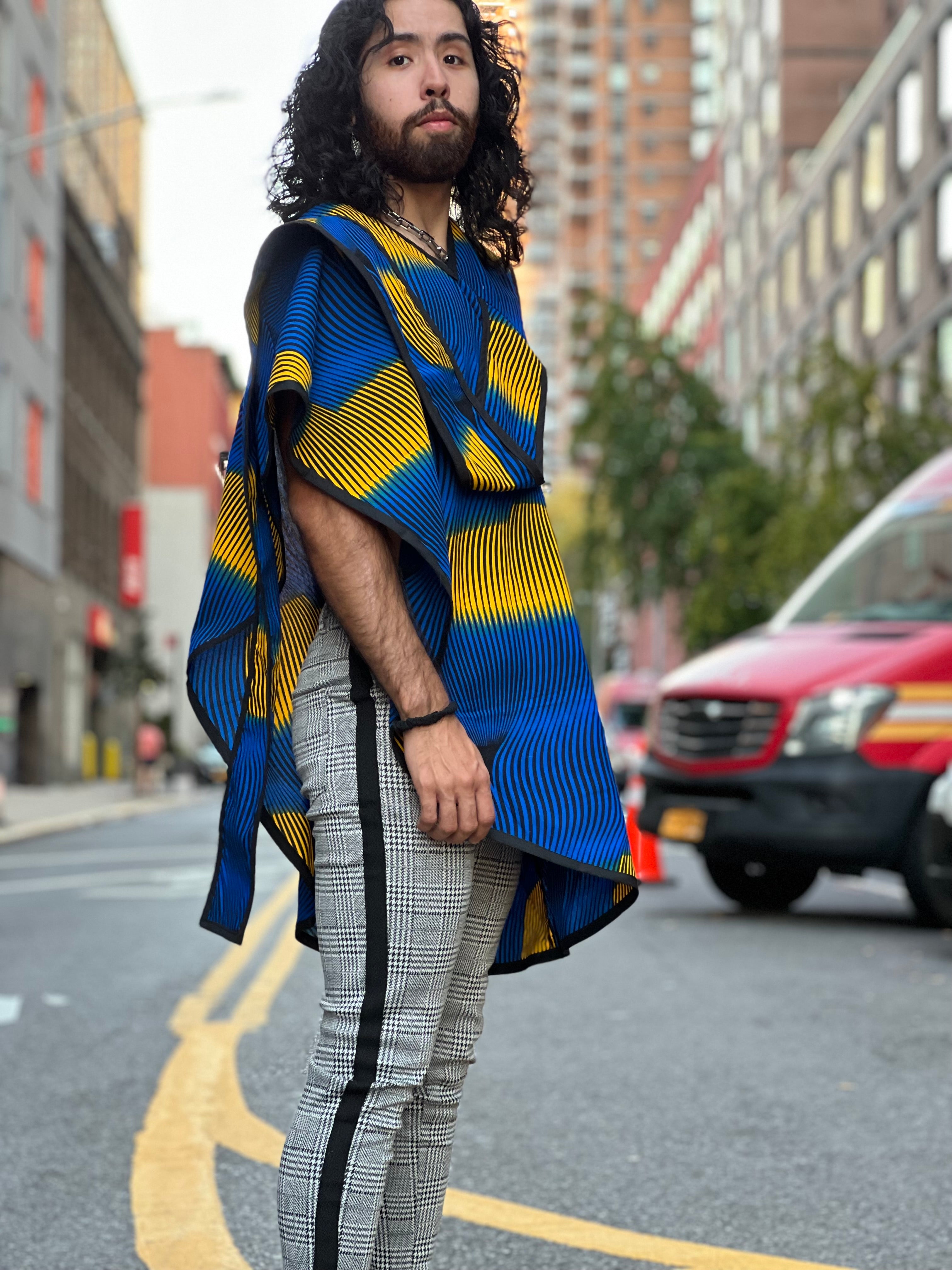 Wave print Scarf Shirt