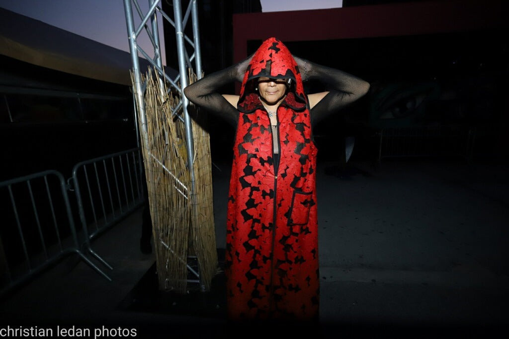 Red Rose Lace Cape w Hood