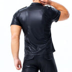 T-Shirt aus veganem Leder