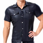 T-Shirt aus veganem Leder