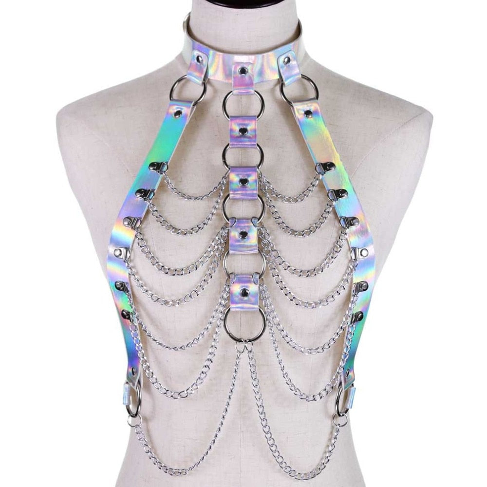 Holographic  Body Chain Harness