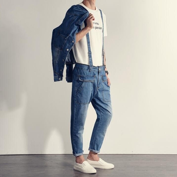 Lässiger Retro-Jumpsuit mit abnehmbarer Jeansjacke