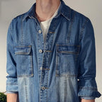 Lässiger Retro-Jumpsuit mit abnehmbarer Jeansjacke