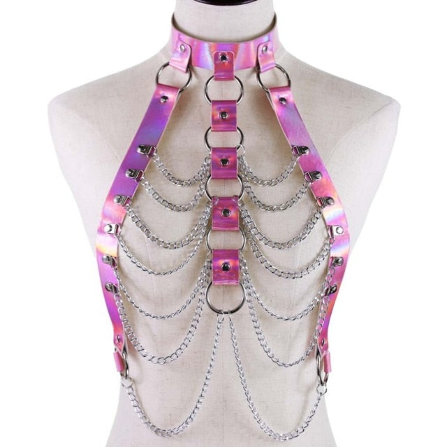 Holographic  Body Chain Harness